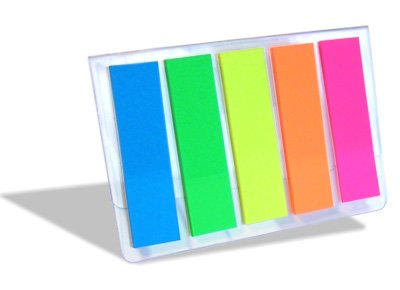 1 Stück BIZSTIX® Pagemarker - Folienmarkier-Streifen, 5 farbige Streifen auf Kunststoffträger von BIZSTIX