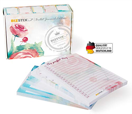BIZSTIX® Bullet Journal Haftnotizen-Box “Floral-Edition” - selbstklebende bunte Notizzettel von BIZSTIX