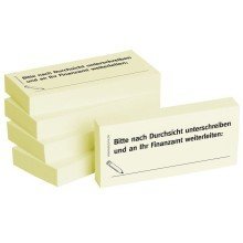 BIZSTIX® Business Haftnotizen "Bitte nach Durchsicht unterschreiben und an Ihr Finanzamt" (5 Stk.) von BIZSTIX