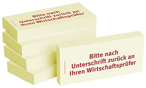 BIZSTIX® Business Haftnotizen "Bitte nach Unterschrift zurück an Ihren Wirtschaftsprüfer" (5 Stk.) von BIZSTIX