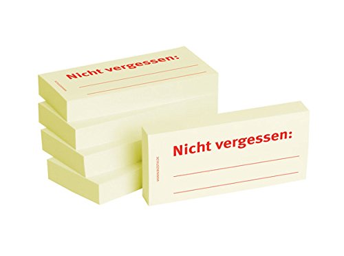 BIZSTIX® Business Haftnotizen"Nicht vergessen" - 1 Packung mit 5 Haftnotizblöcken zu je 100 Blatt von BIZSTIX