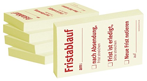BIZSTIX 1301010152 Haftnotizen "Fristablauf am" gelb, 5 Stk. von BIZSTIX
