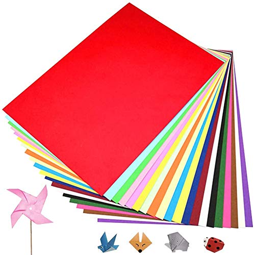Farbiges Papier A4 Kopierpapier Papier Perfekt für Schul und Bastelprojekte 80gsm 20 Farben Packung mit 100 StückUniversalpapier von BJ-SHOP