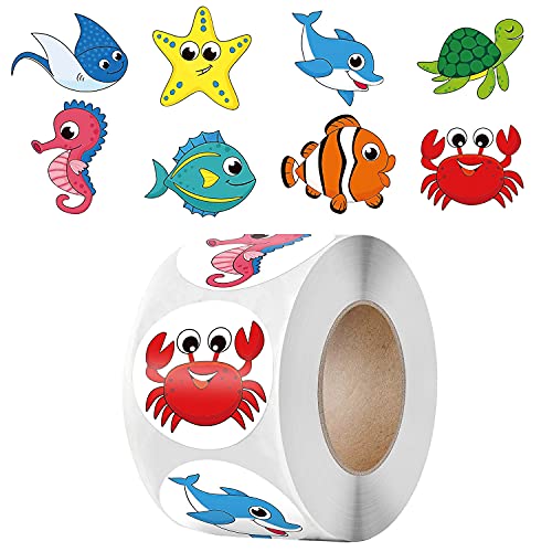 Meerestier Aufkleber 500 Stück 2.5CM Geschenk Siegel Aufkleber für Collagen und Bastelarbeiten STICKER Meerestier Aufkleber 500 Stück 2.5CM Geschenk Siegel Aufkleber für Collagen und Bastelarbeiten STICKER von BJ-SHOP