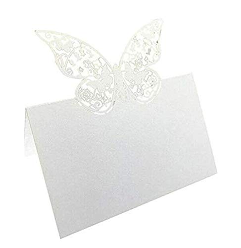 Tischkarten,Platzkarten Weiber Schmetterling Packung mit 100 kleinen Zeltkarten Perfekt fur Hochzeiten, Bankette, Events, 10 x 10 cm von BJ-SHOP