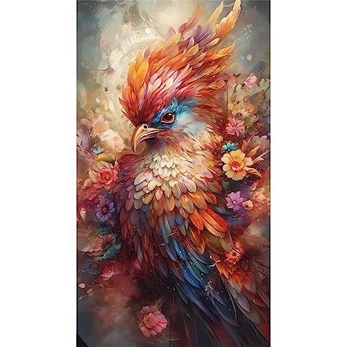 BJBJJIU 5D Diamond Art Painting Kit, Diamant Painting Bilder Set, Diamant Malerei Strass Stickerei Malerei Painting für Erwachsene, Kinder, Haus, Wand Dekoratione 40x30cm (bunter Vogel) von BJBJJIU