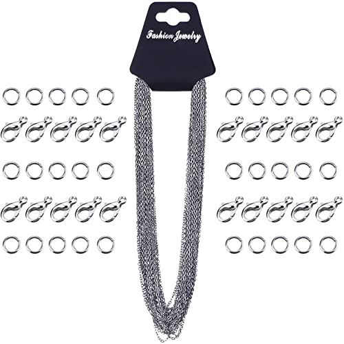 BJH 10M DIY Gliederkette Set aus Halskette und Kette mit 30 Biegeringen und 20 Karabinerverschlüsse für Männer Damen Schmuck Kette DIY Handwerk (2,5 mm) von BJH