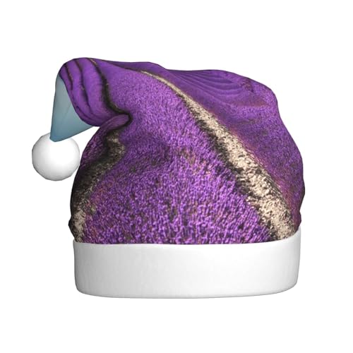 BJNGHKLN Romantischer Weihnachtsmannhut mit Lavendelaufdruck, für Erwachsene, festliche Weihnachtsfeier-Hut, Weihnachtsdekoration, Hut BJNGHKLN Romantischer Weihnachtsmannhut mit Lavendelaufdruck, für Erwachsene, festliche Weihnachtsfeier-Hut, Weihnachtsdekoration, Hut von BJNGHKLN