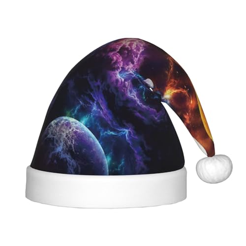 BJNGHKLN Schöne Weihnachtsmütze mit Galaxie-Druck für Kinder, festliche Weihnachtsparty-Hut, Weihnachtsdekoration, Hut BJNGHKLN Schöne Weihnachtsmütze mit Galaxie-Druck für Kinder, festliche Weihnachtsparty-Hut, Weihnachtsdekoration, Hut von BJNGHKLN
