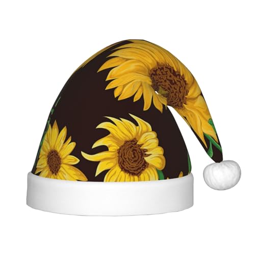 BJNGHKLN Schöner Sonnenblumen-Druck Weihnachtsmütze für Kinder, festliche Weihnachtsparty-Hut, Weihnachtsdekoration, Hut BJNGHKLN Schöner Sonnenblumen-Druck Weihnachtsmütze für Kinder, festliche Weihnachtsparty-Hut, Weihnachtsdekoration, Hut von BJNGHKLN