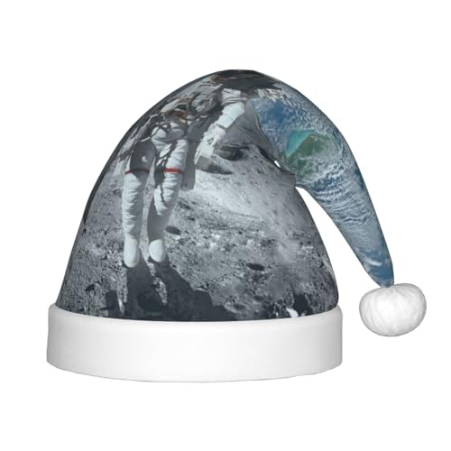 BJNGHKLN Weihnachtsmütze mit Astronauten-Druck, für Kinder, festlicher Weihnachtsparty-Hut, Weihnachtsdekoration, Hut BJNGHKLN Weihnachtsmütze mit Astronauten-Druck, für Kinder, festlicher Weihnachtsparty-Hut, Weihnachtsdekoration, Hut von BJNGHKLN