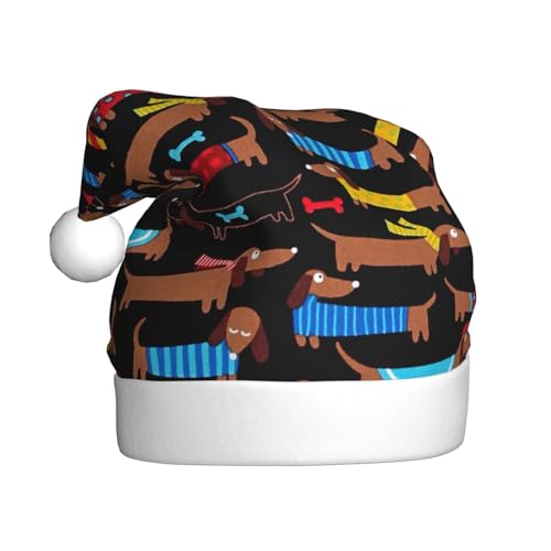 BJNGHKLN Weihnachtsmütze mit Aufschrift "I Love My Dog", Dackel-Aufdruck, für Erwachsene, festliche Weihnachtsparty-Hut, Weihnachtsdekoration, Hut BJNGHKLN Weihnachtsmütze mit Aufschrift "I Love My Dog", Dackel-Aufdruck, für Erwachsene, festliche Weihnachtsparty-Hut, Weihnachtsdekoration, Hut von BJNGHKLN