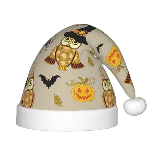 BJNGHKLN Weihnachtsmütze mit Halloween-Kürbis- und Eulen-Druck, für Kinder, festlicher Weihnachtsparty-Hut, Weihnachtsfeiertags-Dekorationen BJNGHKLN Weihnachtsmütze mit Halloween-Kürbis- und Eulen-Druck, für Kinder, festlicher Weihnachtsparty-Hut, Weihnachtsfeiertags-Dekorationen von BJNGHKLN