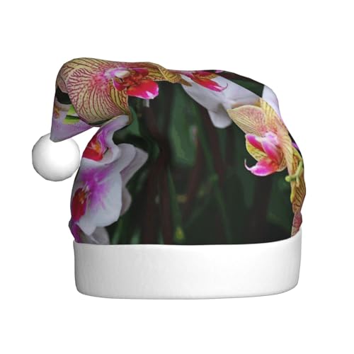 BJNGHKLN Weihnachtsmütze mit Orchideen-Aufdruck, für Erwachsene, festliche Weihnachtsfeier, Weihnachtsdekoration, Hut BJNGHKLN Weihnachtsmütze mit Orchideen-Aufdruck, für Erwachsene, festliche Weihnachtsfeier, Weihnachtsdekoration, Hut von BJNGHKLN