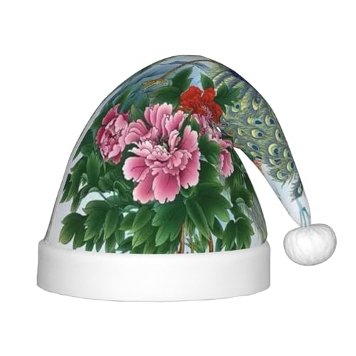 BJNGHKLN Weihnachtsmütze mit Pfauen-Aufdruck, für Kinder, festlicher Weihnachtsparty-Hut, Weihnachtsdekoration, Hut BJNGHKLN Weihnachtsmütze mit Pfauen-Aufdruck, für Kinder, festlicher Weihnachtsparty-Hut, Weihnachtsdekoration, Hut von BJNGHKLN