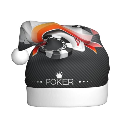BJNGHKLN Weihnachtsmütze mit Pokerturnier-Druck, für Erwachsene, festliche Weihnachtsfeier, Weihnachtsdekoration, Hut BJNGHKLN Weihnachtsmütze mit Pokerturnier-Druck, für Erwachsene, festliche Weihnachtsfeier, Weihnachtsdekoration, Hut von BJNGHKLN