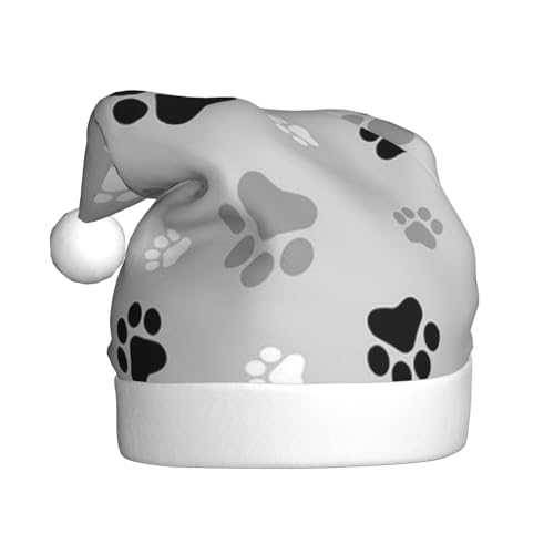 BJNGHKLN Weihnachtsmütze mit Tierklauen-Druck, Weihnachtsmannmütze für Erwachsene, festlicher Weihnachtsparty-Hut, Weihnachtsdekoration, Hut BJNGHKLN Weihnachtsmütze mit Tierklauen-Druck, Weihnachtsmannmütze für Erwachsene, festlicher Weihnachtsparty-Hut, Weihnachtsdekoration, Hut von BJNGHKLN