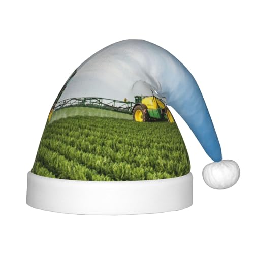 BJNGHKLN Weihnachtsmütze mit Traktor-Bauernhof-Aufdruck für Kinder, festlicher Weihnachtsparty-Hut, Weihnachtsdekoration, Hut BJNGHKLN Weihnachtsmütze mit Traktor-Bauernhof-Aufdruck für Kinder, festlicher Weihnachtsparty-Hut, Weihnachtsdekoration, Hut von BJNGHKLN
