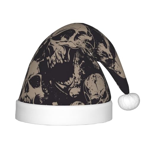 BJNGHKLN Weihnachtsmütze mit coolem Totenkopf-Grafikdruck für Kinder, festliche Weihnachtsparty-Hut, Weihnachtsdekoration, Hut BJNGHKLN Weihnachtsmütze mit coolem Totenkopf-Grafikdruck für Kinder, festliche Weihnachtsparty-Hut, Weihnachtsdekoration, Hut von BJNGHKLN