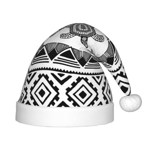 BJNGHKLN Weihnachtsmütze mit ethnischem Schildkrötenmuster, gestreift, für Kinder, festlicher Weihnachtsparty-Hut, Weihnachtsdekoration, Hut von BJNGHKLN
