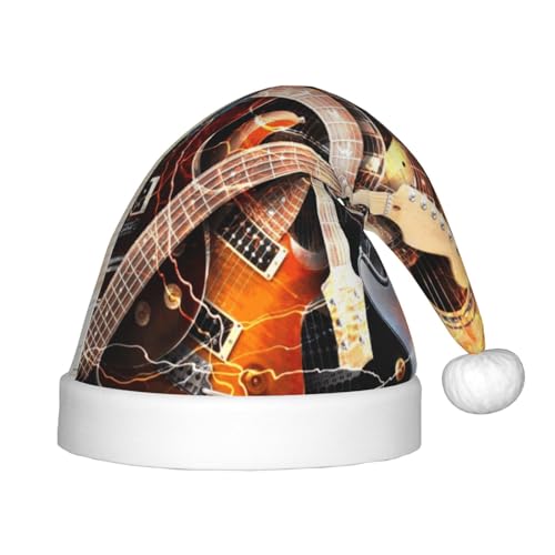 BJNGHKLN Weihnachtsmütze mit magischer E-Gitarre, Musikdruck, für Kinder, festlicher Weihnachtsparty-Hut, Weihnachtsfeiertags-Dekorationen BJNGHKLN Weihnachtsmütze mit magischer E-Gitarre, Musikdruck, für Kinder, festlicher Weihnachtsparty-Hut, Weihnachtsfeiertags-Dekorationen von BJNGHKLN