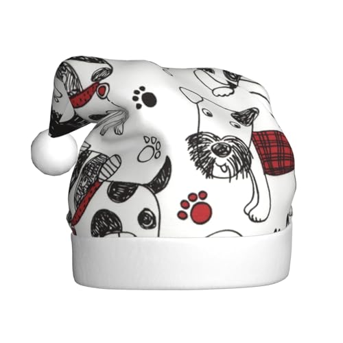 BJNGHKLN Weihnachtsmütze mit niedlichem Hund und Krallen-Aufdruck, für Erwachsene, festlicher Weihnachtsparty-Hut, Weihnachtsdekoration, Hut BJNGHKLN Weihnachtsmütze mit niedlichem Hund und Krallen-Aufdruck, für Erwachsene, festlicher Weihnachtsparty-Hut, Weihnachtsdekoration, Hut von BJNGHKLN