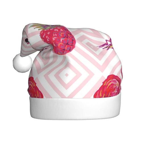 BJNGHKLN Weihnachtsmütze mit pinkem Flamingo-Ananas-Druck, für Erwachsene, festliche Weihnachtsfeier, Weihnachtsdekoration, Hut BJNGHKLN Weihnachtsmütze mit pinkem Flamingo-Ananas-Druck, für Erwachsene, festliche Weihnachtsfeier, Weihnachtsdekoration, Hut von BJNGHKLN