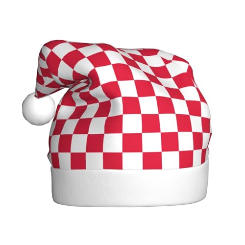 BJNGHKLN Weihnachtsmütze mit rot-weißem Aufdruck für Erwachsene, festlicher Weihnachtsparty-Hut, Weihnachtsdekoration, Hut BJNGHKLN Weihnachtsmütze mit rot-weißem Aufdruck für Erwachsene, festlicher Weihnachtsparty-Hut, Weihnachtsdekoration, Hut von BJNGHKLN