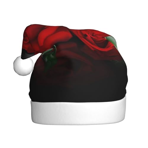 BJNGHKLN Weihnachtsmütze mit roten Rosen für Erwachsene, festliche Weihnachtsparty-Hut, Weihnachtsdekoration, Hut BJNGHKLN Weihnachtsmütze mit roten Rosen für Erwachsene, festliche Weihnachtsparty-Hut, Weihnachtsdekoration, Hut von BJNGHKLN