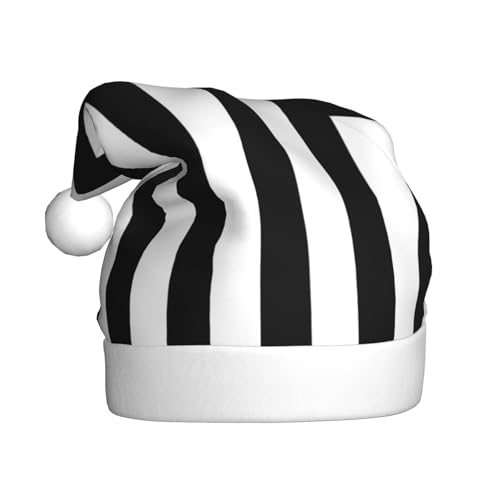 BJNGHKLN Weihnachtsmütze mit schwarz-weißem Streifendruck, für Erwachsene, festliche Weihnachtsfeier, Weihnachtsdekoration, Hut BJNGHKLN Weihnachtsmütze mit schwarz-weißem Streifendruck, für Erwachsene, festliche Weihnachtsfeier, Weihnachtsdekoration, Hut von BJNGHKLN
