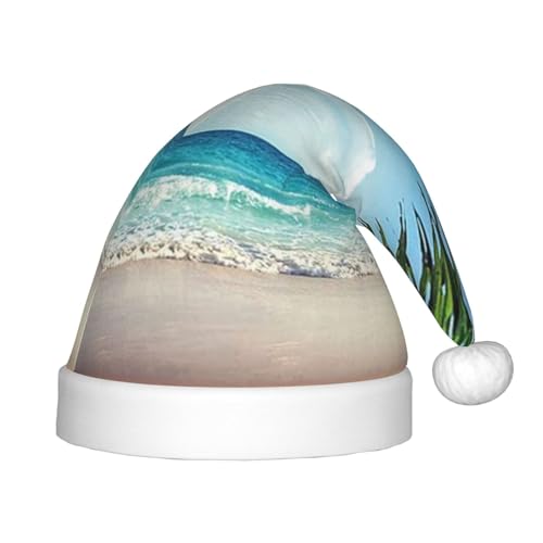 Weihnachtsmütze mit tropischer Palme, Hawaii-Strand-Druck, für Kinder, festliche Weihnachtsfeier, Weihnachtsdekoration, Hut Weihnachtsmütze mit tropischer Palme, Hawaii-Strand-Druck, für Kinder, festliche Weihnachtsfeier, Weihnachtsdekoration, Hut von BJNGHKLN