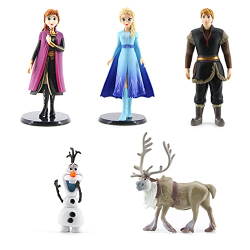 Die Eiskönigin Tortendeko, Frozen Figuren Set, Elsa Olaf Anna Cake Topper, Figur, Kuchen Dekoration Geburtstag, Tortenaufleger, Cupcake Deko, Torten Deko, für Kinder, 5PCS von BJPERFMS