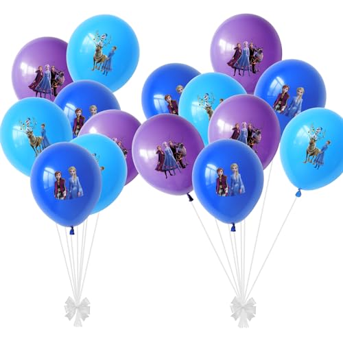 Eiskönigin Luftballons, Elsa Luftballons Geburtstag, 30 Pcs Frozen Ballon, Frozen Luftballons Dekoration, Eiskönigin Geburtstag Deko, Elsa Deko Kindergeburtstag, Prinzessin Party Deko, für Kinder von BJPERFMS