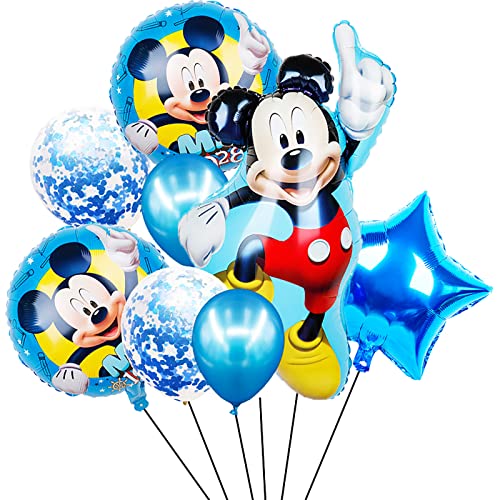 Mickey Mouse Ballons, Mickey Mouse Luftballon, Mickey Folienballon, Heliumballon, Helium Ballon, für Kindergeburtstag Dekoration, Kinder Geburtstag Party Deko, 8PCS von BJPERFMS