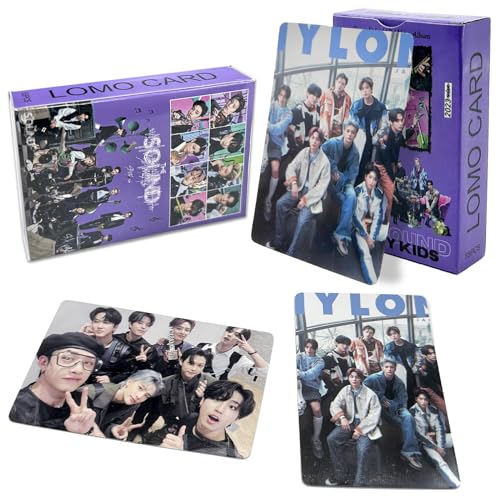 Stray Kids Photocards, 55Pcs Stray Kids Lomo Karten, Stray Kids Lomo Cards, Kpop Photocards, Straykids Photocards, Kpop Boygroup Photocards, Kpop Merch, Geschenk für Fans(Lila) von BJPERFMS