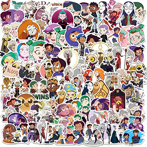 The Owl House Sticker, 100PCS Owl House Aufkleber, Cartoon Anime Sticker Set, Vinyl Wasserfest Sticker für Laptop, Skateboard, Snowboard, Koffer, Fahrrad, Graffiti Sticker für Kinder Erwachsene von BJPERFMS