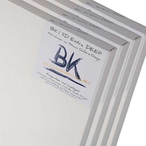 4X BK extra DEEP KEILRAHMEN 90x90 cm | Leinwände auf Keilrahmen 90 x 90 cm | extra hohe Keilrahmen mit Leinwandtuch, quadratische malfertige bespannte Keilrahmen zum Malen 4X BK extra DEEP KEILRAHMEN 90x90 cm | Leinwände auf Keilrahmen 90 x 90 cm | extra hohe Keilrahmen mit Leinwandtuch, quadratische malfertige bespannte Keilrahmen zum Malen von BK BILDERRAHMEN KOLMER