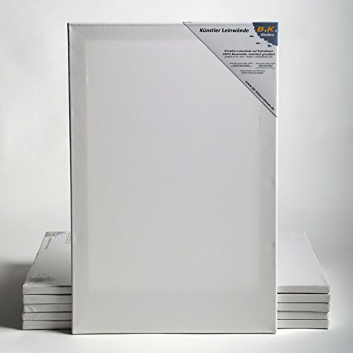 BK BILDERRAHMEN KOLMER 6 B.K. PLUS LEINWÄNDE AUF KEILRAHMEN 70x100 cm | Premium Malgrund, malfertig, 100% Baumwolle von BK BILDERRAHMEN KOLMER