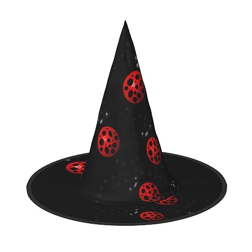 BKDODKS Kunst-Marienkäfer-Aufdruck, lustige Halloween-Hüte, einzigartige Party-Dekoration, gruselige Hexenhüte für Damen und Herren von BKDODKS