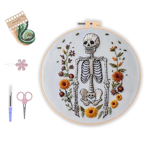 BKGBQAOW Kreuzstich Set Halloween, EnthäLt Alle Wichtigen Werkzeuge für StickanfäNger: Stickrahmen, Nadel und Faden, Englische Gebrauchsanweisung Usw,Ideal für AnfäNger von BKGBQAOW