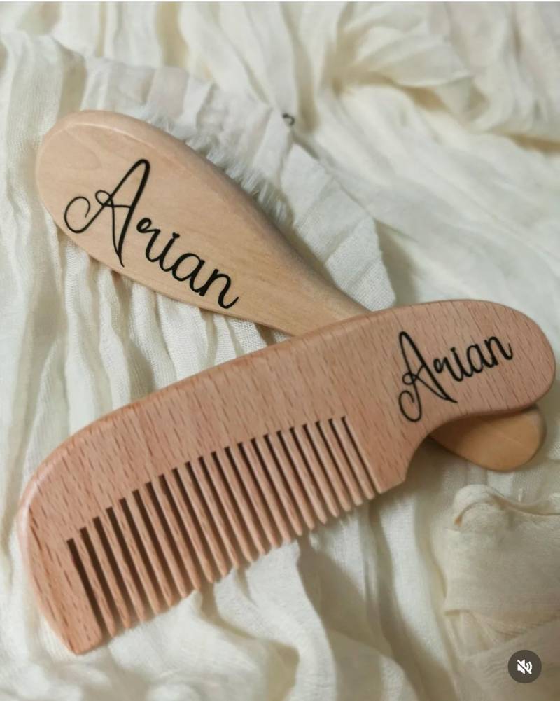 Personalisiertes Babyhaarbürsten-Set - Sanft Für Babyhaut, Ideal Als Geschenk Zur Geburt Oder Taufe von BKPRESENTSSHOP