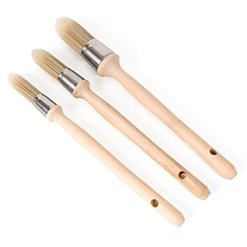 Trim Painting Tool, 3 Packungen mit 1,5 Zoll, 1,9 Zoll, 2,5 cm kleine Pinsel für Wände, Ausbesserung, Kantenmalwerkzeug, runder Farbpinsel für Hauswandkanten, Trim Paint Brushes Trim Painting Tool, 3 Packungen mit 1,5 Zoll, 1,9 Zoll, 2,5 cm kleine Pinsel für Wände, Ausbesserung, Kantenmalwerkzeug, runder Farbpinsel für Hauswandkanten, Trim Paint Brushes von BKTLCAU