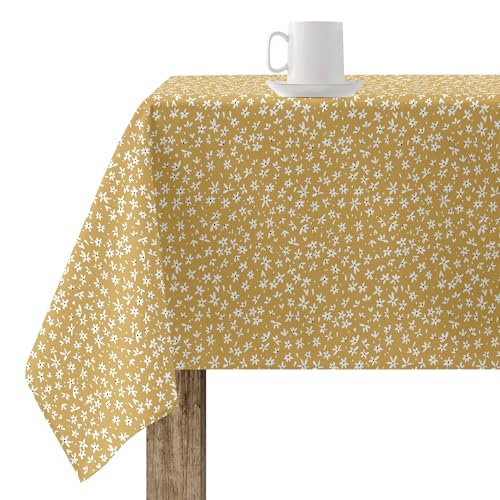 BL BELUM | Mustardfarbene Tischdecke, 100 x 140 cm, harzbeschichtet, schmutzabweisend, Modell 0120-32, rechteckig, 100% Baumwolle von BL BELUM