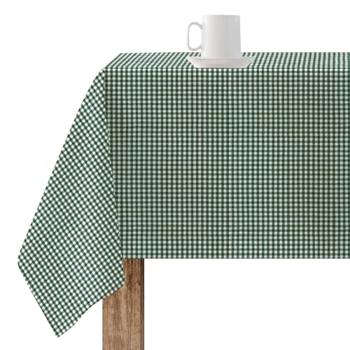 BELUM Tischdecke, harzbeschichtet, schmutzabweisend, 50-02, kariert, Vichy-Größe, 300 x 155 cm, fleckenabweisende Tischdecke aus 100% Bio-Baumwolle, Grün von BL BELUM