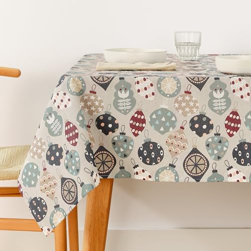 BELUM Tischdecke Weihnachten 200 x 140 cm 100% Baumwolle, schmutzabweisend, Modell Merry Christmas 60 von BL BELUM