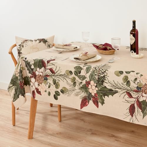 BELUM | Tischdecke Weihnachten | Fleckenabweisende Tischdecke Rechteckig Harz | Harz Tischdecke (Kunststoff-Touch) | Tischdecke für Haushalt (100 x 140 cm) von BL BELUM