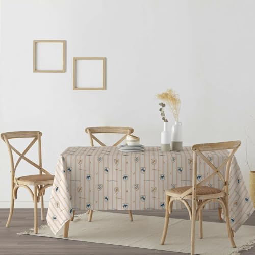 BELUM Tischdecke aus harzbeschichtetem Gewebe, 140 x 140 cm, fleckenabweisend, Modell HPotter Child Nordic 2, Tischdecke ohne Wachstuch aus Baumwolle von BL BELUM