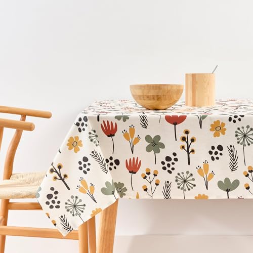 BELUM | Tischdecke ohne Wachstuch Paola 1, Tischdecke 300 x 140 cm, fleckenabweisend, harzbeschichtet, antibakteriell, Tischdecke aus organischem Stoff, Tischdecke 100% Baumwolle von BL BELUM