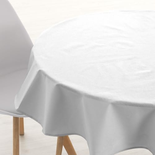 BELUM Tischdecke rund, Durchmesser 180, schmutzabweisend, 100 % harzbeschichtete Baumwolle, Tischdecke ohne Wachstuch, Tischdecke aus Baumwolle, wasserdicht, schmutzabweisend, flüssigkeitsabweisend, Weiß BELUM Tischdecke rund, Durchmesser 180, schmutzabweisend, 100 % harzbeschichtete Baumwolle, Tischdecke ohne Wachstuch, Tischdecke aus Baumwolle, wasserdicht, schmutzabweisend, flüssigkeitsabweisend, Weiß von BL BELUM
