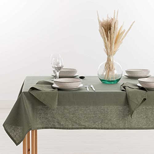 Belum Anti-Flecken-Tischdecke, 100% Army Green, rechteckig, Harz-Tischdecke, wasserabweisend, in verschiedenen Größen, Leinen-Tischdecken für Innen und Außen, 200 x 150 cm von BL BELUM